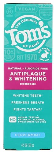 Tom's of Maine Antiplaque and Whitening Natural Toothpaste - Peppermint - 4.5oz