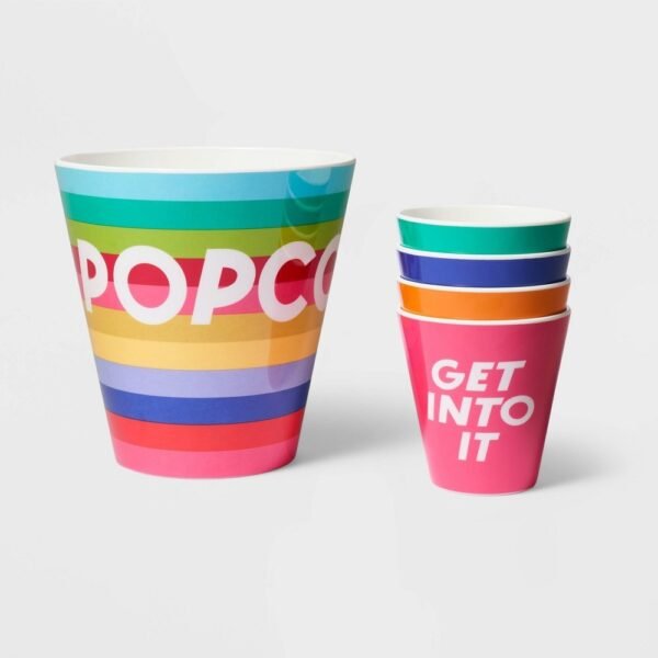 5pc Melamine Popcorn Bowl Set - Tabitha Brown for Target: Multicolored Serving Bowls, Dishwasher-Safe, 4680ml Capacity "