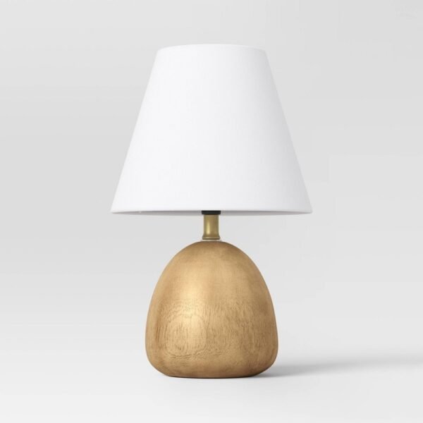 Faux Wood Mini Table Lamp Brown - Threshold?: Modern Accent Light, ETL Listed, No Assembly Required
