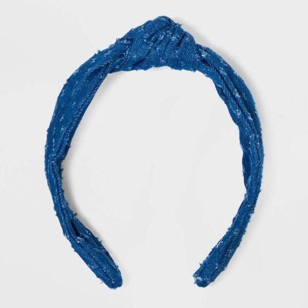 Distressed Denim Top Knot Headband - Universal Thread? Blue Denim