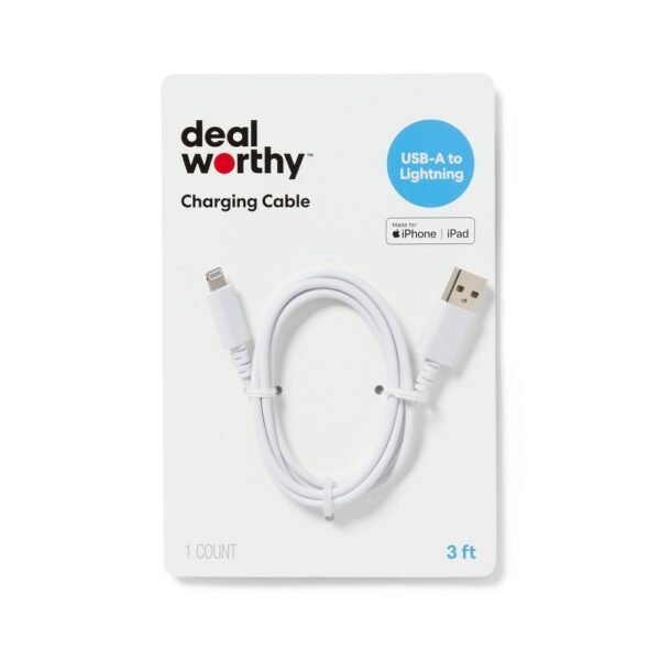 3' Lightning to USB-a Charging Cable - Dealworthy? White "