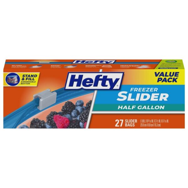 Hefty Half Gallon Freezer Slider Bags - 27ct "