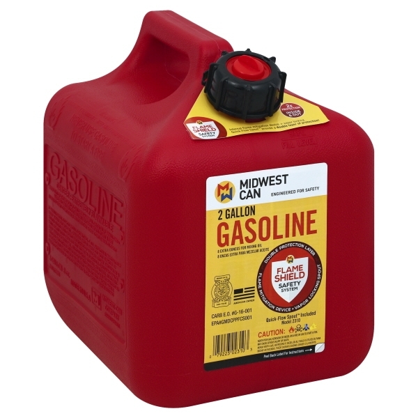 Midwest Can 248470 2 Gal Red High Density Polyethylene Gas Can