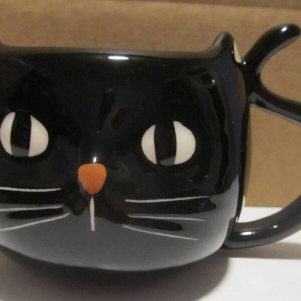 15.5 Fl Oz Halloween Stoneware Figural Cat Mug Black - Hyde and EEK! Boutique