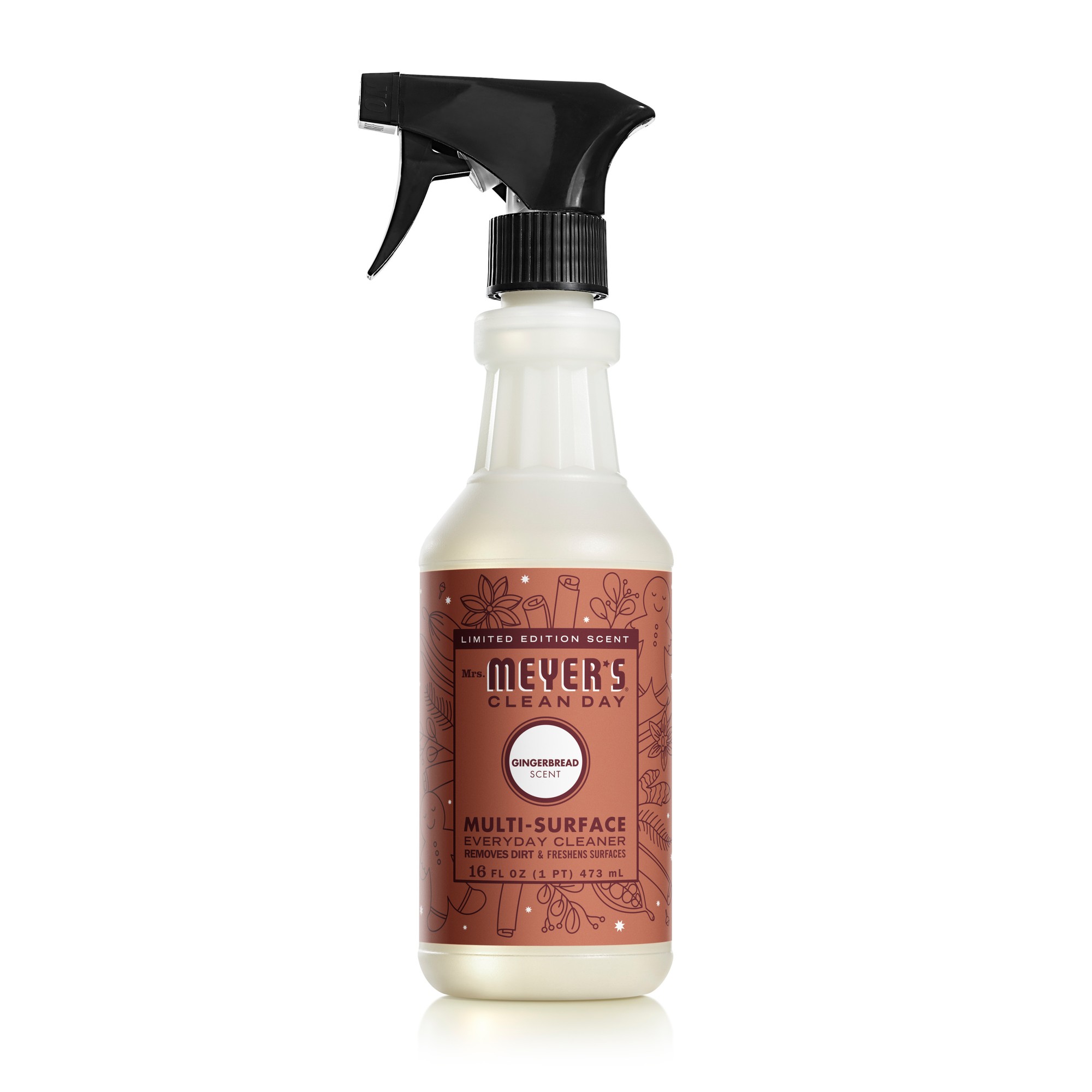 1254105686-1.jpg Mrs. Meyer's Clean Day Multi-Surface Everyday Cleaner Holiday Scent Gingerbread 16 Fl Oz - Image 1