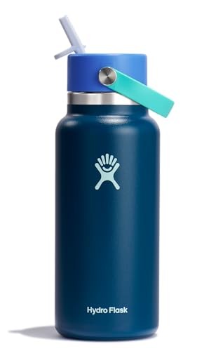 Hydro Flask 32oz Wide Mouth Flex Straw Water Bottle Winter Night: BPA-Free, Vacuum-Insulated, Leakproof, Dishwasher-Safe