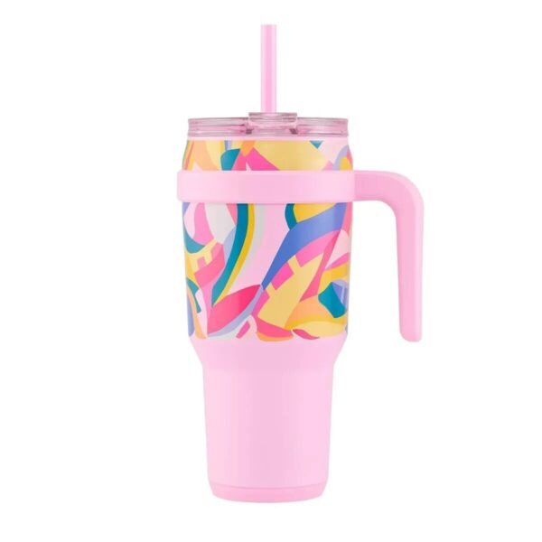 Reduce 40oz Cold1 Vacuum Insulated Stainless Steel Straw Tumbler Mug Paradise Pink: BPA-Free, Dishwasher-Safe, Flip-Top Lid