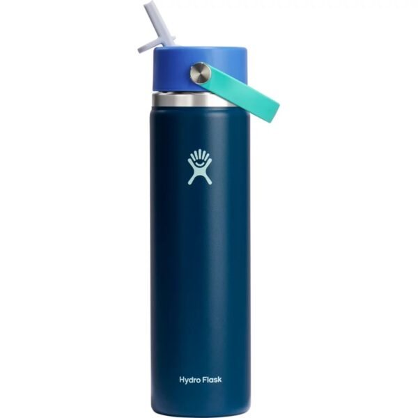 Hydro Flask 24oz Wide Mouth Flex Straw Water Bottle Winter Night: BPA-Free, Vacuum-Insulated, Dishwasher-Safe, Leakproof