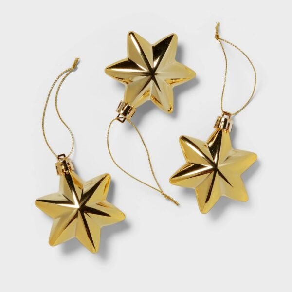 3pc Star Mini Christmas Tree Ornament Set Gold - Wondershop? "