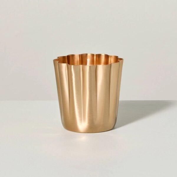 Pleated Brass Cypress & Santal Christmas Votive Candle 5.5oz - Hearth & Hand? with Magnolia "