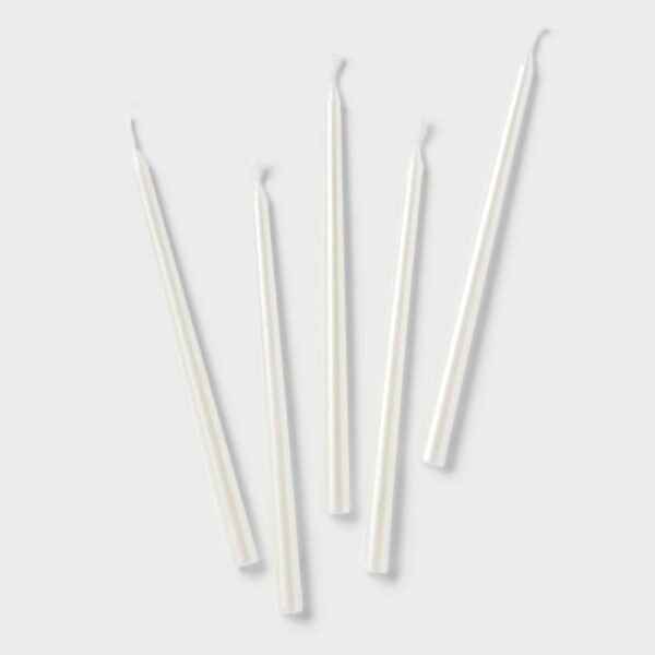 45ct 5.5" Wax Candles White Pearlized - Spritz