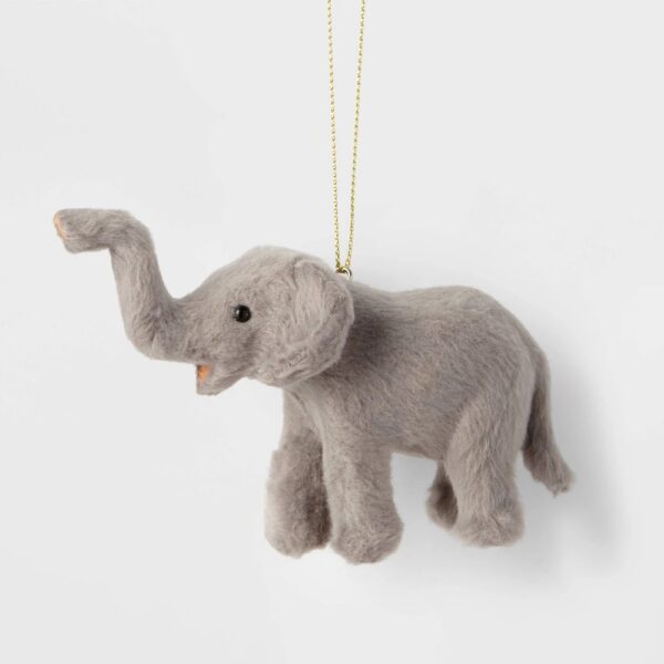 Faux Fur Elephant Christmas Tree Ornament Gray - Wondershop? "