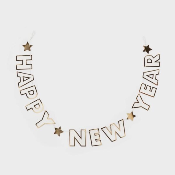 Happy New Year Banner White with Gold Foil - Spritz? "