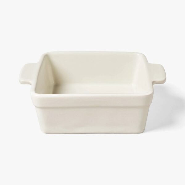 20.8oz Square Stoneware Baking Dish Cream - Figmint?: Oven, Microwave, Dishwasher & Freezer Safe, Ergonomic Handle "