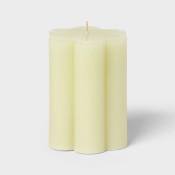 Flower Shaped Pillar Candle Green - Room Essentials? "