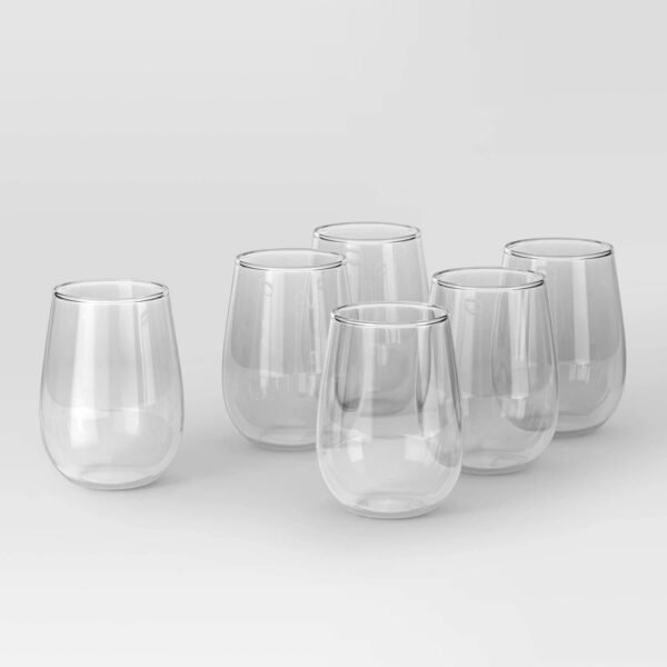 15oz 6pk Stemless Hutton Wine Glasses - Threshold *