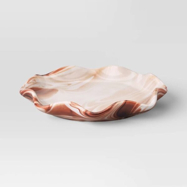 Neutral Marbled Ceramic Catchall Tray Beige - Threshold? "