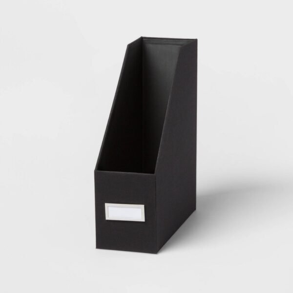 Canvas Magazine File Holder and Organizer Black - Brightroom "
