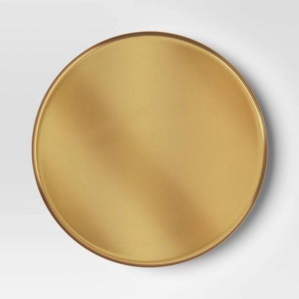Aluminum Charger Plate Gold - Threshold?: Modern Round Serving Tray, 14.125" Diameter, Spot Clean Only "