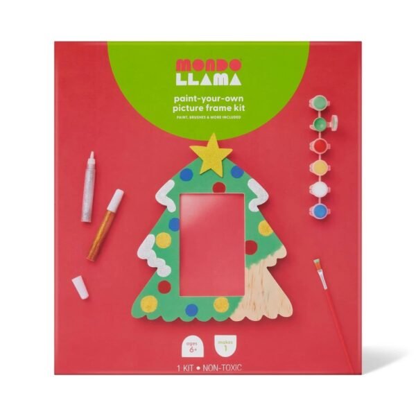Christmas Craft Paint-Your-Own Wood Tree Frame Kit - Mondo Llama? "