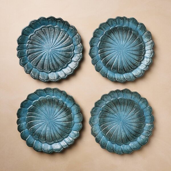 4pc 9" Stoneware Feather Salad Plates - John Derian for Target *
