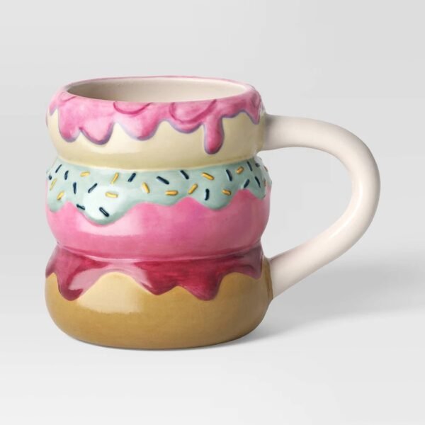 16oz Stoneware Figural Donut Mug Pink - Room Essentials? "