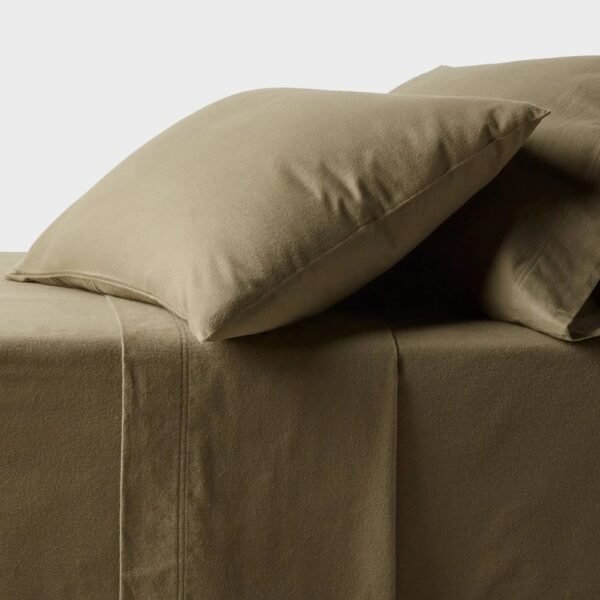 Queen Ultra Soft Flannel Sheet Set Green - Threshold? - Threshold? "