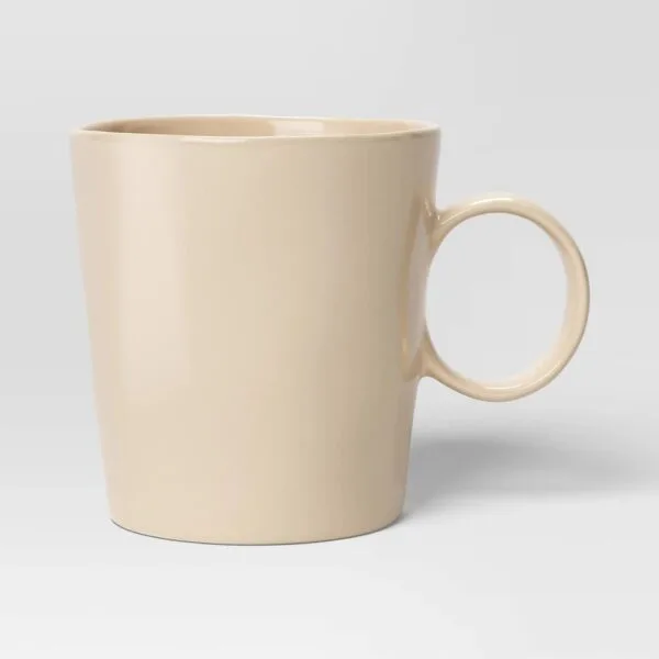 14.63oz Stoneware Aralia Organic Coupe Mug Beige - Threshold "