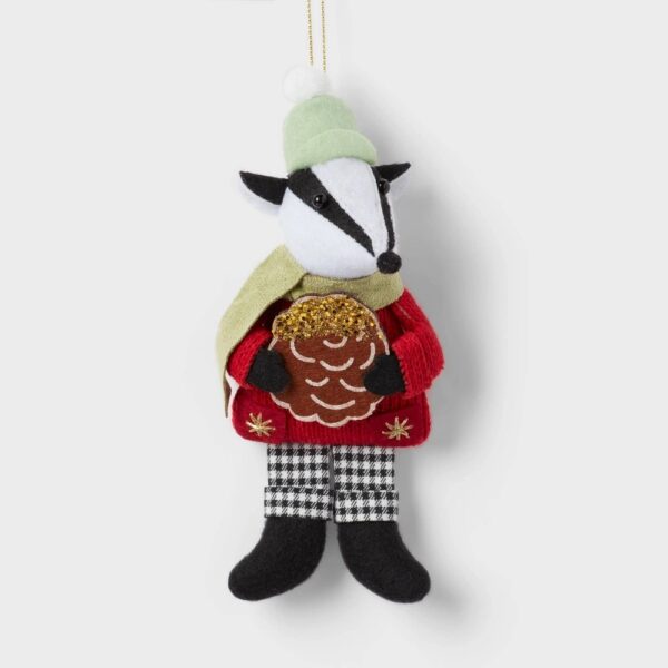 Fabric Badger Christmas Tree Ornament - Wondershop? "