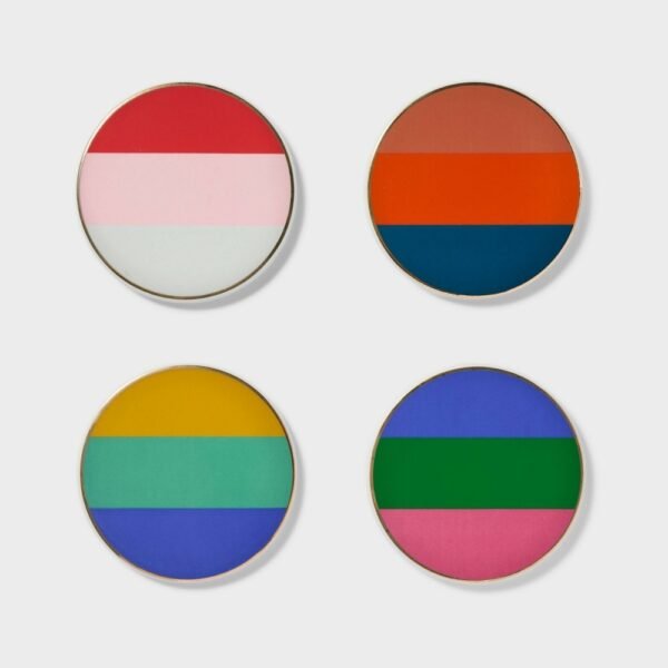 4pc Stoneware Striped Coaster Set - Tabitha Brown for Target "