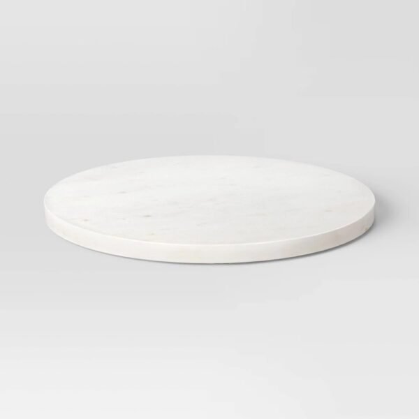 Marble Serve Board White - Threshold?: Round Luxury Glam Marble Serving Platter, Spot Clean, 12" Length "