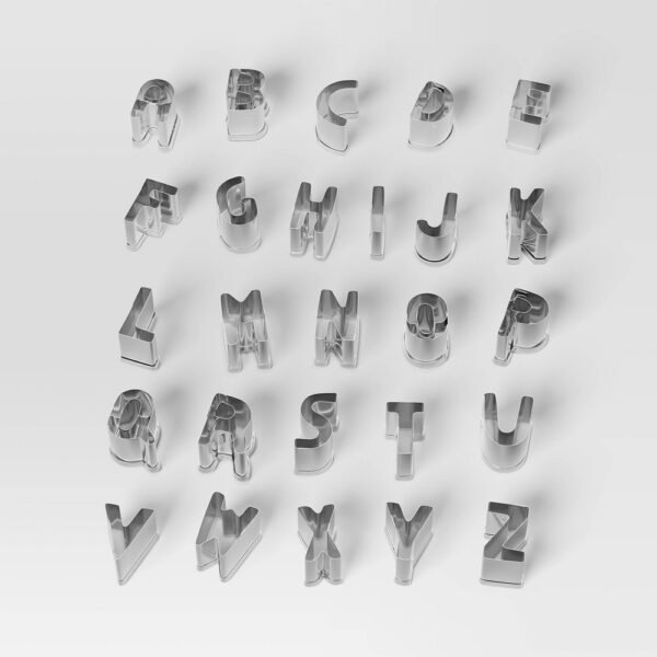 26pc Christmas Alphabet Cookie Cutter Set Silver - Wondershop™ "