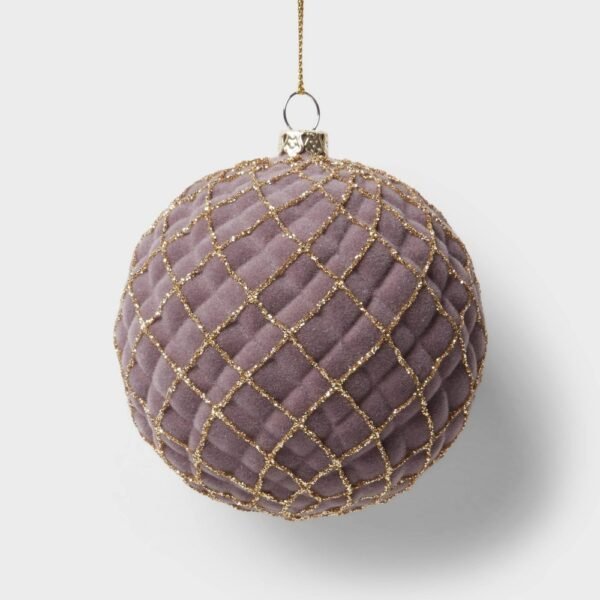 Glittered Flocked Round Christmas Tree Ornament Gray - Wondershop? "