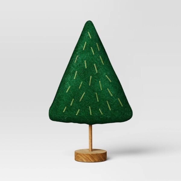 10" Fabric Christmas Tree Figurine - Wondershop? Dark Green: Indoor Tabletop Decor, Polyester Christmas Ornament "