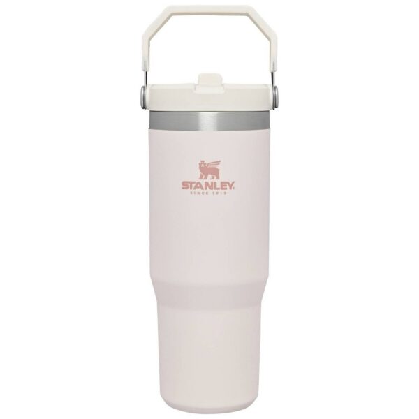 Stanley 30 Oz Stainless Steel Ice Flow Flip Straw Tumbler Rose Quartz: Dishwasher-Safe Drinkware for Cold Beverage0