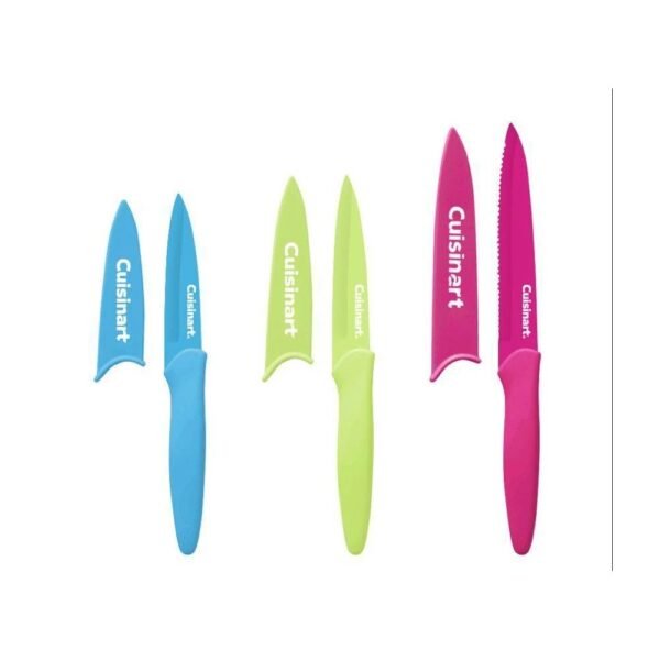 Cuisinart 6pc Nonstick Cutlery Prep Set with Blade Guard: Stainless Steel Kitchen Knife Set, Paring & Utility Knives