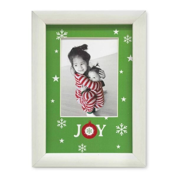 ELSA L 4"x6" Matted to 3"x4" "Joy" Mat Picture Frame White
