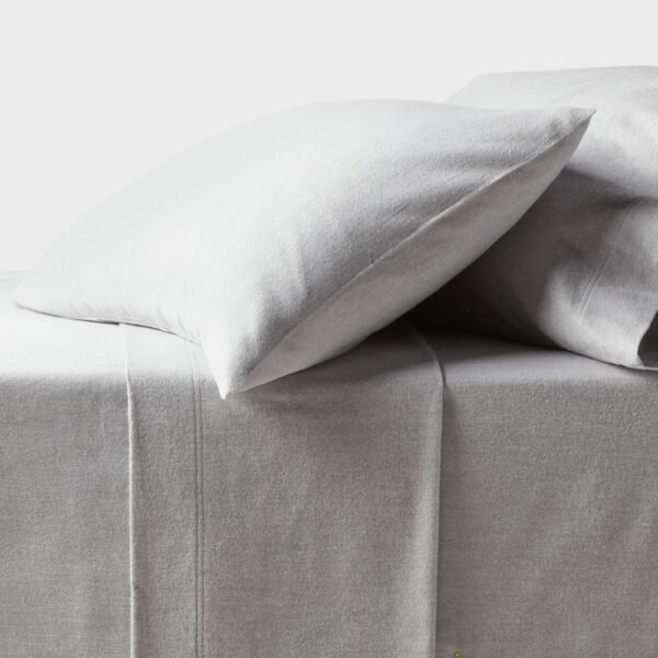 Full Ultra Soft Flannel Sheet Set Eco Melange Gray - Threshold? "