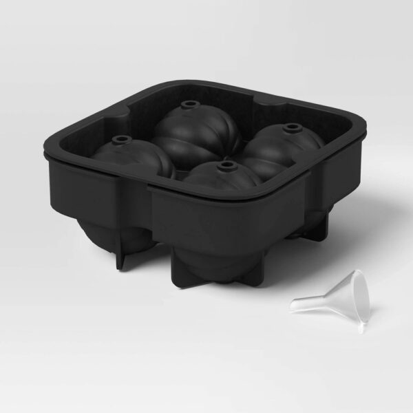 Halloween Pumpkins Silicone Ice Cube Tray Black - Threshold: Pumpkin Ice Mold, Silicone Mold, Dishwasher & Freezer Safe "