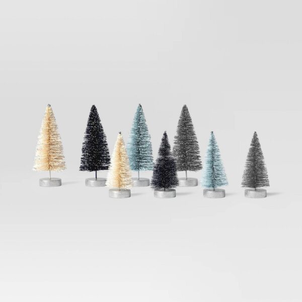 Christmas Set of 12 Mini Bottle Brush Trees Blue - Threshold?