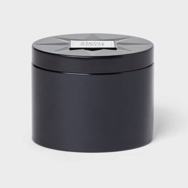 Lidded Metal Tin Candle Alpine Santal 6oz Blue - Threshold? "