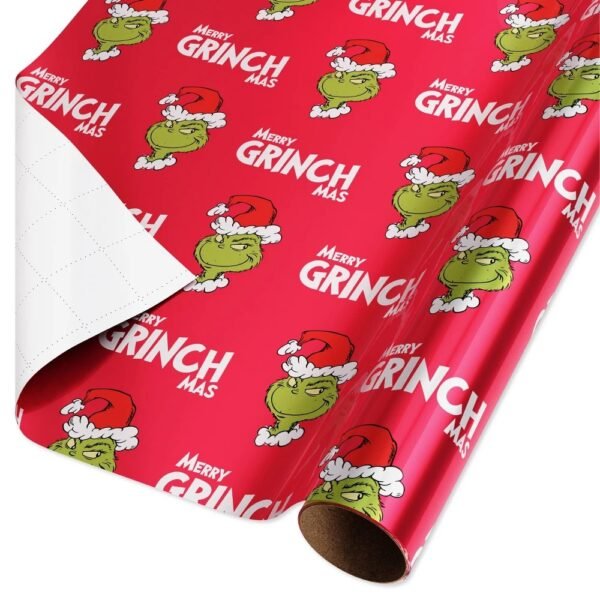 Dr. Seuss the Grinch 25 Sq Ft Christmas Gift Wrap Red