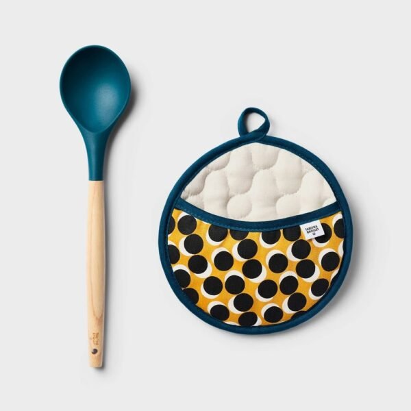 Dot Pot Holder with Teal Spoon Gift Set - Tabitha Brown for Target: Kitchen Utensil Set, Hand Wash, Heat-Safe to 400?F "