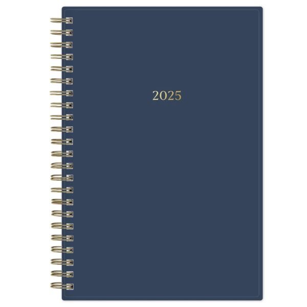 Marie Kondo for BlueSky 2025 Weekly/Monthly Planner 8.15"x5.83" Wirebound French Navy: Adult Agenda & Calendar