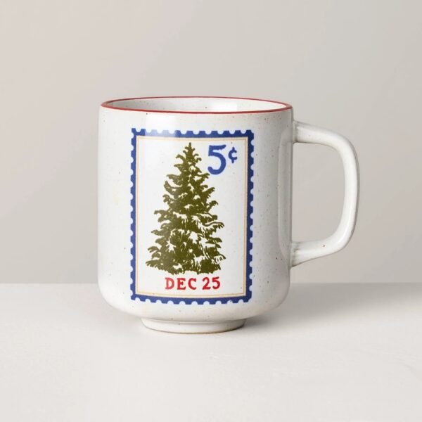 13oz Stoneware Christmas Tree Stamp Mug - Hearth & Hand? with Magnolia "
