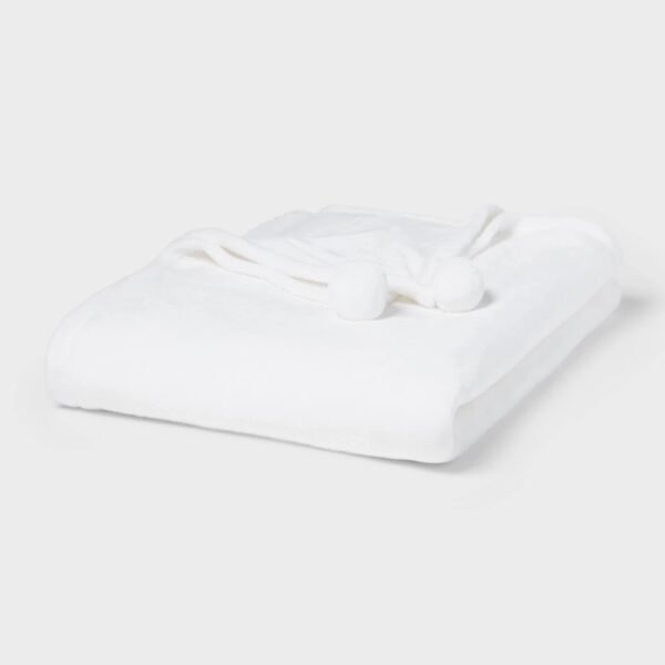 Twin Pom Pom Christmas Blanket White - Wondershop? "