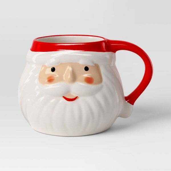 17oz Christmas Stoneware Figural Santa Face Mug - Wondershop? "