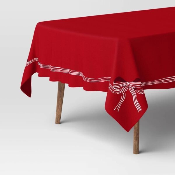 84"x60" Red Ribbon Tablecloth - Threshold™ "