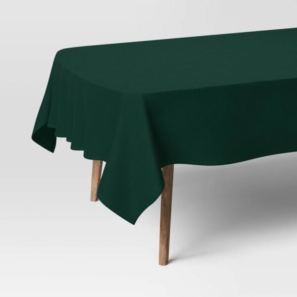 84"x60" Solid Tablecloth Green - Threshold™: Modern Woven Cotton-Linen Blend, OEKO-TEX Certified, Rectangle "