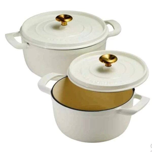Tramontina 4-Quart&6-Quart Cast Iron Dutch Oven, Porcelain Enamel, 4-Piece, Fair